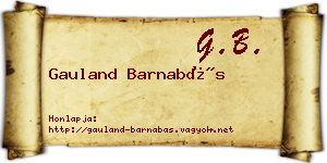 Gauland Barnabás névjegykártya